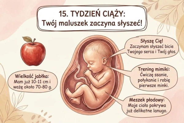 15 Piętnasty tydzień ciąży — rozwój dziecka